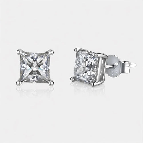 Princess-Cut Solitaire Studs